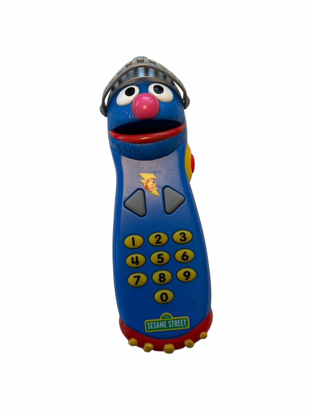 Sesame Street Grover Phone Toy - Blue with Yellow Buttons and Pink Nose